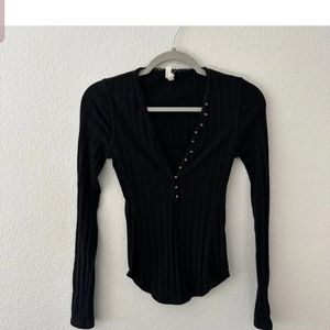 Free people rare button thermal henley xs